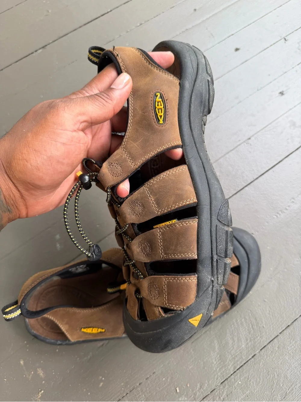 Keen men hiking